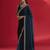 Blue rangoli silk embroidered lace work party wear saree