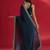 Blue rangoli silk embroidered lace work party wear saree