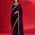 Wine rangoli silk embroidered lace work party wear saree