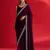 Wine rangoli silk embroidered lace work party wear saree