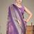 Lavender cotton silk digital print designer saree