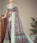 Multi color cotton silk digital print designer saree