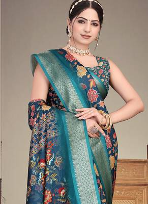 Rama cotton silk digital print saree 3