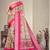 Cream and pink cotton silk digital print designer saree