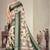Cream and green cotton silk digital print designer saree