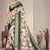 Cream and green cotton silk digital print designer saree