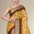 Yellow cotton silk digital print designer saree