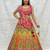 Rani Pink Color Embroidery Coding And Digital Printed Work Creap Lehenga Choli 