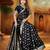 Black Banarasi Satin Silk Saree with Silver Zari & Thread Work Floral Design and Rich Traditional Pallu