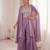 Lavender Color Embroidered Work Banglori Silk Blouse Sharara Set
