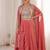 Peach Color Embroidered Work Banglori Silk Blouse Sharara Set