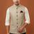 Light grey thread and sequins embroidered nehru jacket 