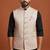 Light pink thread work nehru jacket 