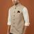 Light grey thread and sequins embroidered nehru jacket 