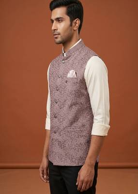 Move thread and sequins embroidered nehru jacket  2