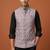 Light purple thread and sequins embroidered nehru jacket 