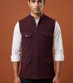 Wine designer 4 pocket nehru jacket 