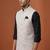 Ivory thread and sequins embroidered nehru jacket 