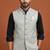 Light grey thread and sequins work nehru jacket 