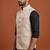 Light pink thread work nehru jacket 