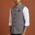 Black thread and sequins embroidered nehru jacket 