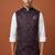 Wine printed nehru jacket  on silk