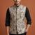 Grey printed nehru jacket  for me