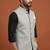 Light grey thread and sequins work nehru jacket 