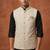 Cream thread and sequins work nehru jacket 