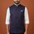 Purple thread and sequins embroidered nehru jacket 
