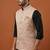 Peach printed nehru jacket  for men