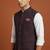 Maroon printed nehru jacket  on suiting fabric