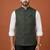 Bottle green zari work nehru jacket  on silk