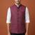 Maroon zari work nehru jacket  on silk