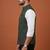 Bottle green zari work nehru jacket  on silk