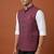 Maroon zari work nehru jacket  on silk