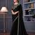 Black satin chiffon embroidered saree with unstitched blouse piece
