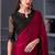 Magenta chiffon embroidered saree with unstitched blouse piece
