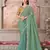 Mint soft silk blend embroidered saree with unstitched blouse piece