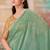 Mint soft silk blend embroidered saree with unstitched blouse piece