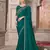 Teal soft silk blend embroidered saree with unstitched blouse piece