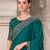 Teal soft silk blend embroidered saree with unstitched blouse piece