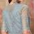 Sky blue soft silk blend embroidered saree with unstitched blouse piece