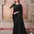 Black soft silk blend embroidered saree with unstitched blouse piece