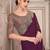 Wine soft silk blend embroidered saree with unstitched blouse piece