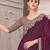 Wine soft silk blend embroidered saree with unstitched blouse piece