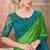 Sea green soft silk blend embroidered saree with unstitched blouse piece