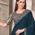 Blue soft silk blend embroidered saree with unstitched blouse piece