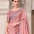 Pink soft silk blend embroidered saree with unstitched blouse piece