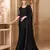 Black satin georgette embroidered saree with unstitched blouse piece